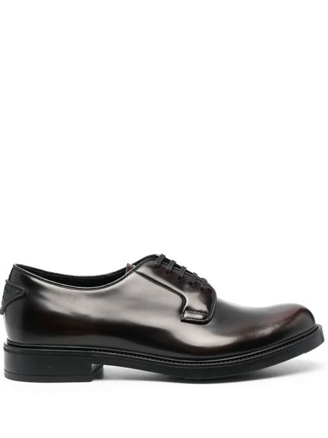 prada crystal derby shoes|prada men's lace up shoes.